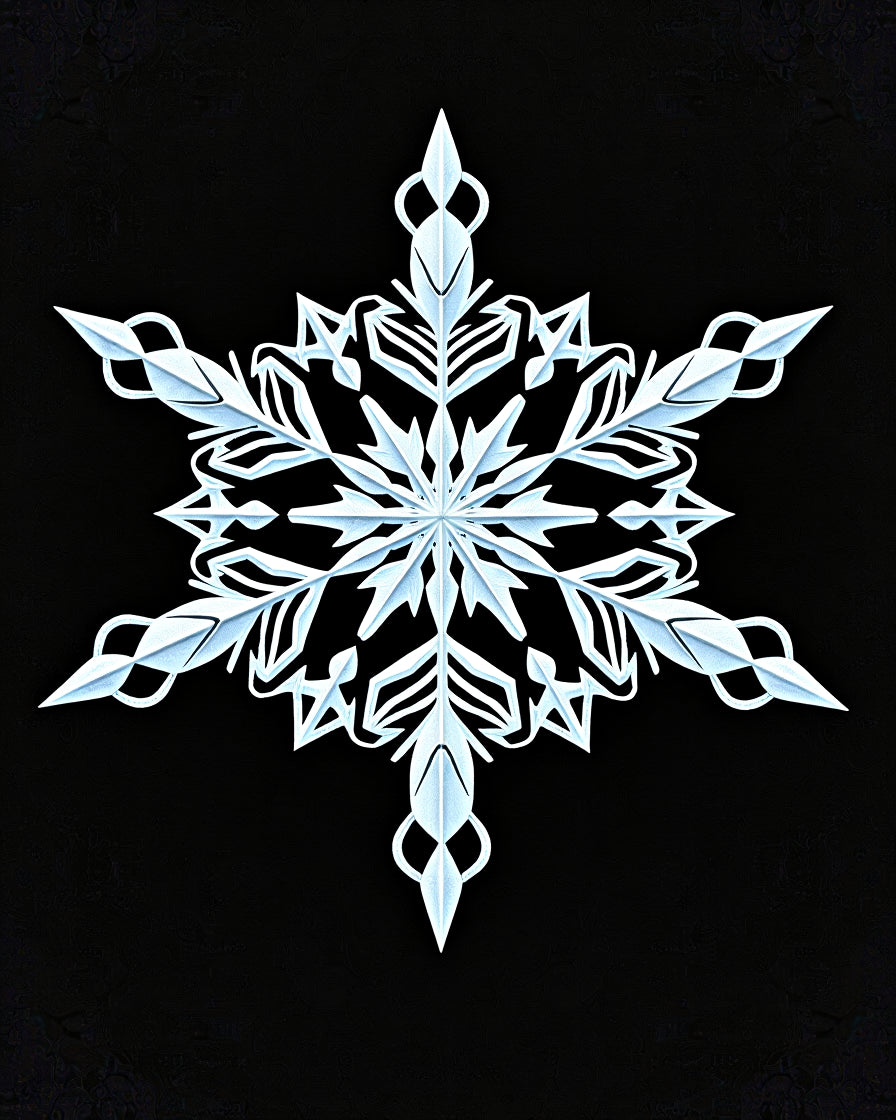 White Geometric Snowflake Cutout Rug