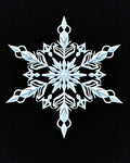 White Geometric Snowflake Cutout Rug