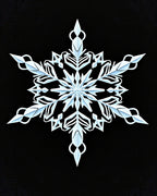 White Geometric Snowflake Cutout Rug