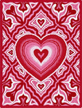 Radiant Crimson Pink Heart Mandala Rug