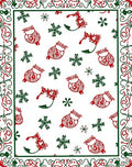 Crimson and Emerald Whimsical Holiday Animals Rug