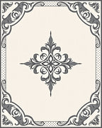 Ornate Cream and Gray Scrollwork Rug