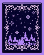 Winter Forest Deer Snowflake Silhouette Rug