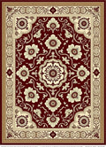 Crimson Cream Floral Border Rug