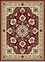 Crimson Cream Floral Border Rug