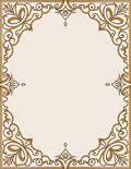 Elegant Golden Scrollwork Frame Rug