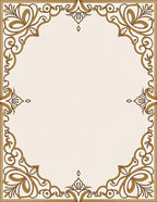 Elegant Golden Scrollwork Frame Rug