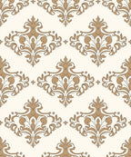 Gold Neutral Baroque Floral Medallion Rug