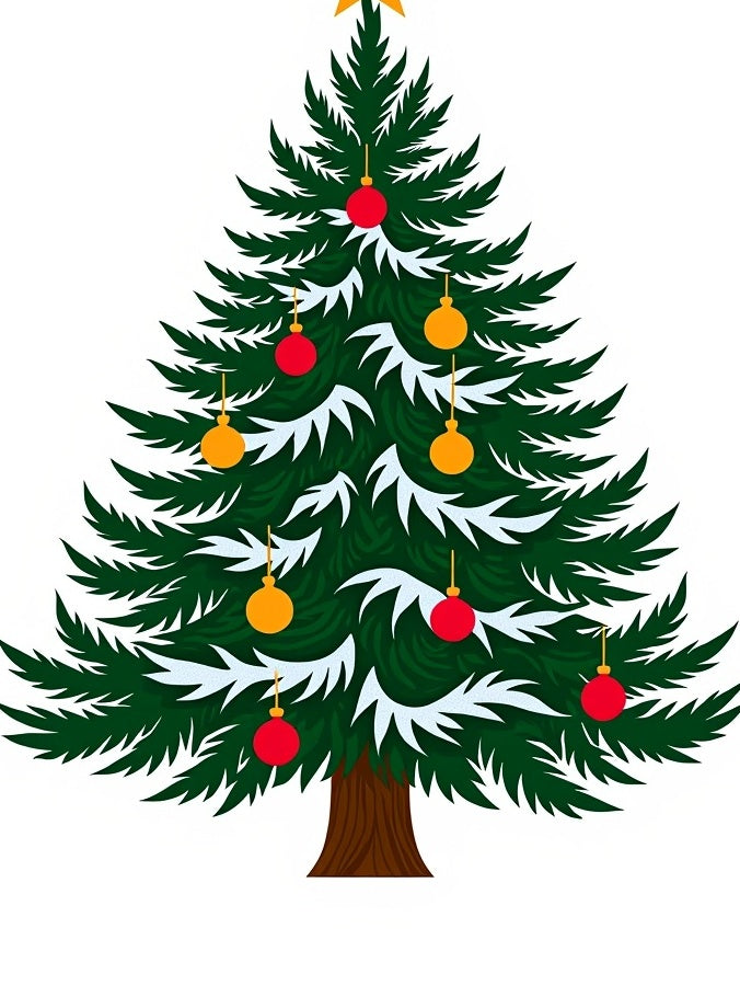 Festive Evergreen Pine Christmas Tree Rug