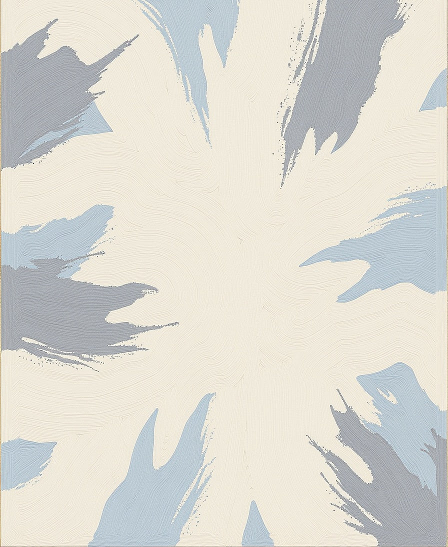 Soft Blue Gray Brushstrokes Abstract Rug