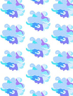 Abstract Blue Purple Cloud Cluster Rug