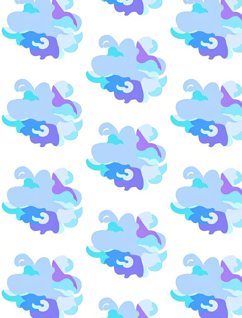 Abstract Blue Purple Cloud Cluster Rug