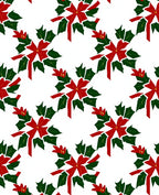 Holiday Red Holly Leaf Wreath Rug