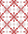 Red Ornamental Diamond Tile Rug