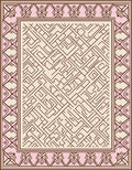 Pink Abstract Geometric Maze Rug