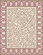 Pink Abstract Geometric Maze Rug