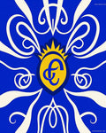 Royal Blue Golden Crest Embrace Rug