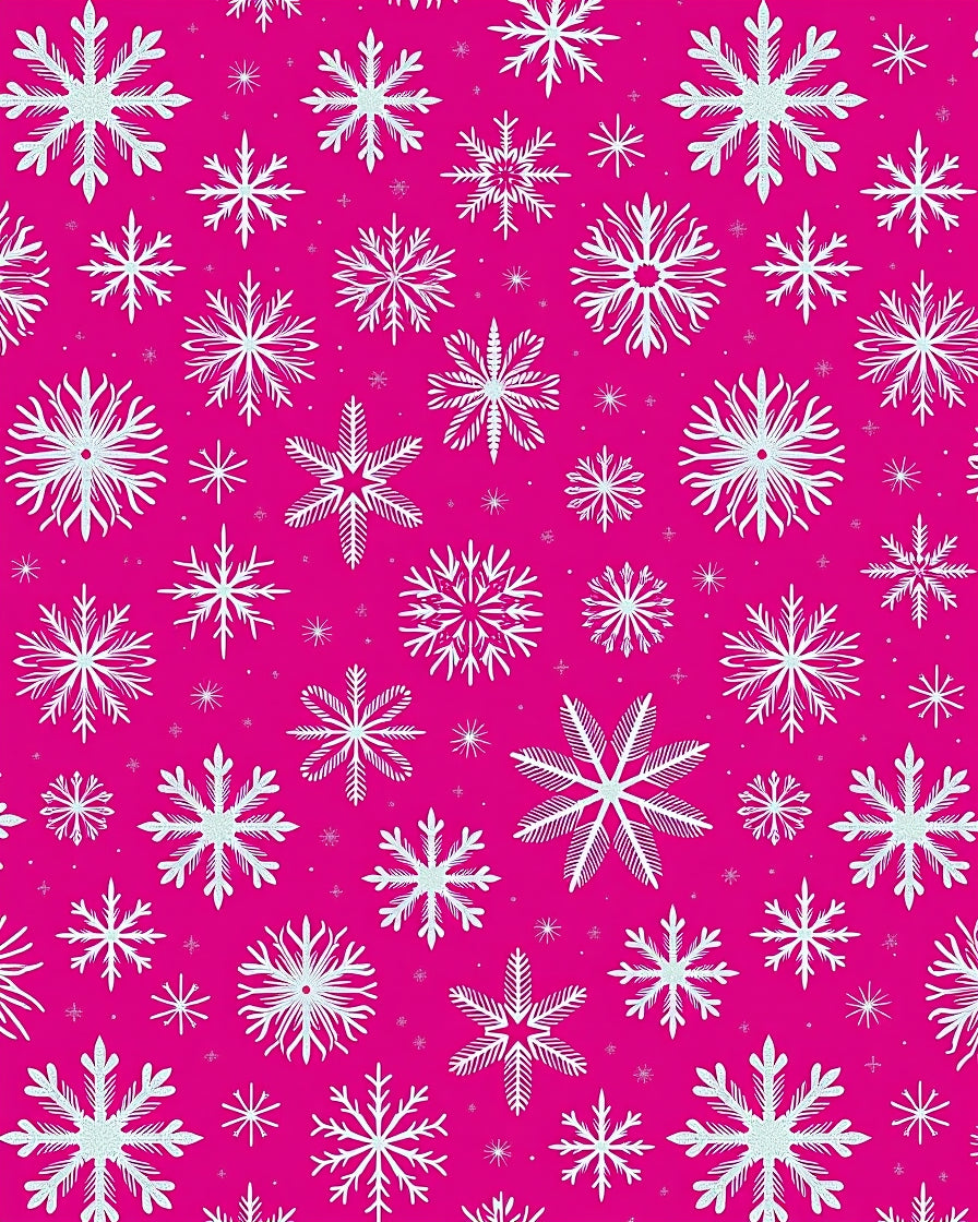 Vibrant Pink Snowflake Scatter Rug