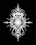 Monochromatic Dark Fantasy Crest Rug