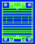 Bold Blue Lime Grid Court Rug