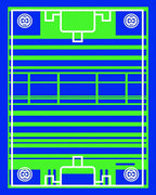 Bold Blue Lime Grid Court Rug