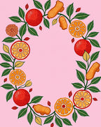 Vibrant Citrus Pomegranate Ginger Garland Rug