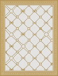 Gold Lattice Contemporary Geometric Rug