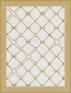 Gold Lattice Contemporary Geometric Rug