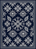 Navy White Starburst Medallion Rug