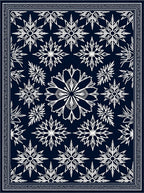 Navy White Starburst Medallion Rug