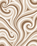 Earthy Swirl Cream Brown Rug