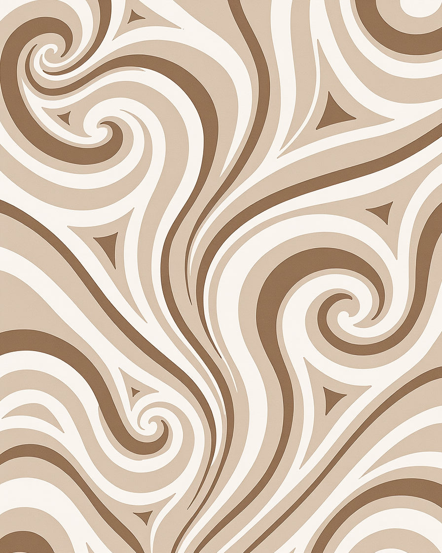 Earthy Swirl Cream Brown Rug