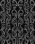 Organic White Swirls Black Textured Rug