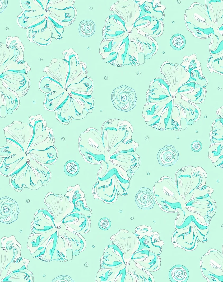 Mint Green Floral Swirl Delight Rug