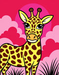 Playful Giraffe With Pink Sky Rug