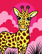 Playful Giraffe With Pink Sky Rug