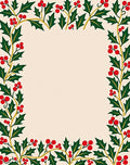 Green Holly Berry Border Rug
