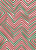 Red Green Zigzag Interlocking Lines Rug