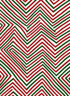 Red Green Zigzag Interlocking Lines Rug