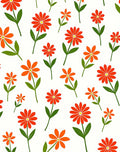 Retro Orange Daisy Meadow Rug