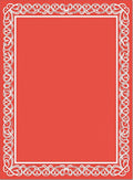 Coral White Floral Border Rug