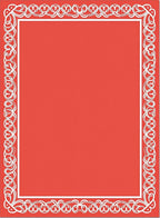 Coral White Floral Border Rug