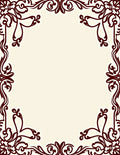 Deep Red Acanthus Swirl Flourish Frame Rug