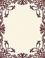 Deep Red Acanthus Swirl Flourish Frame Rug