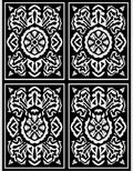 Black White Ornamental Medallion Panels Rug