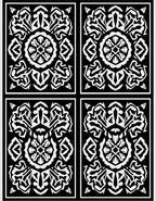 Black White Ornamental Medallion Panels Rug