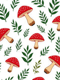 Red Polka Dot Mushroom Foliage Scatter Rug