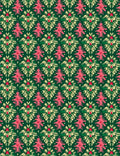 Emerald Pink Floral Medallion Symmetry Rug