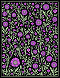 Vibrant Pink Violet Floral Garden Rug