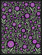 Vibrant Pink Violet Floral Garden Rug